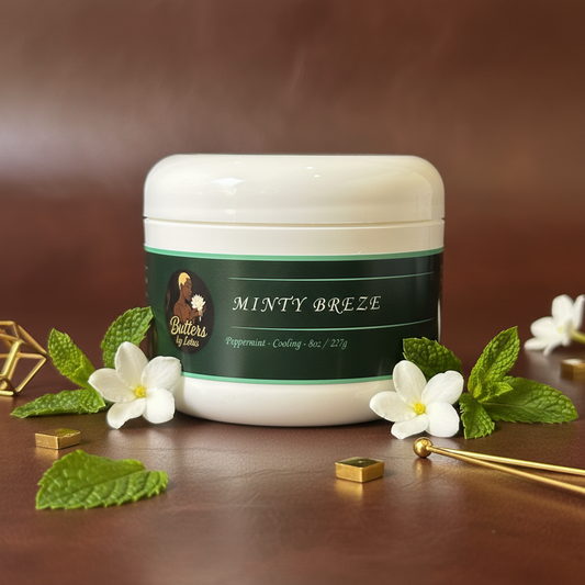 Minty Breeze - White Flowers, Gold & Peppermint Leaves
